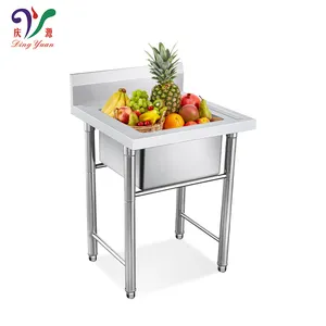 Custom Dining Room Commercial Kitchen Stainless Steel Sink Restaurant Single Bowl And Table For Fruit Soak