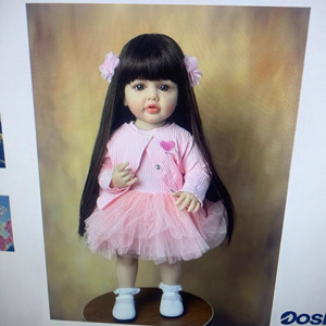 Muñeca Reborn NPK de 55 cm, cuerpo totalmente de plástico, muñeca realista con ropa tejida y accesorios para coleccionistas y regalos. - Product Image 5