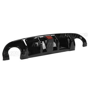 Q50 Carbon Fiber Look/Black Car Rear Bumper Lip <b>Diffuser</b> Spoiler Guard Apron <b>With</b> <b>LED</b> Brake <b>Light</b> for Infiniti Q50 2014-2017 - Product Image 3