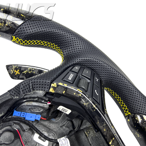 Volante Personalizado de Fibra de Carbono Forjada con LED y Cuero para Interiores de Automóviles <span class=keywords><strong>BMW</strong></span> F30 F32 F35 F20 F22 325 328 328i <span class=keywords><strong>330</strong></span> 335 - Product Image 5