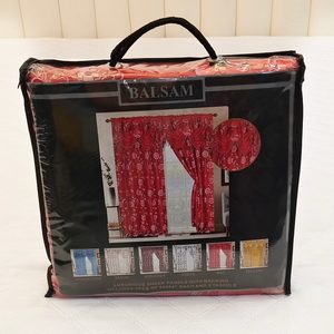 Prêt à expédier : Ensemble de 2 panneaux de rideaux de luxe à imprimé floral, voilages avec cantonnière et rideaux occultants à franges pour la maison - Product Image 5