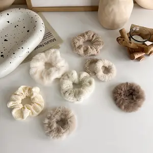 Vente Chaude Automne Hiver <span class=keywords><strong>Multi</strong></span>-Styles Tricot Peluche Chouchous Cheveux Femmes Bandes Élastiques Automne Hiver Accessoires Cheveux - Product Image 1