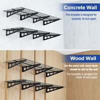 JH-Mech Lot de 2 étagères murales d'une capacité de charge de 2X6Ft 800Lbs adaptées au rangement des étagères de garage en métal du hangar de magasin