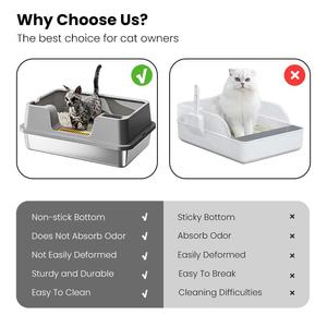 Lettiera per Gatti in Acciaio Inox da 65L Anti-Schizzi, Facile da Pulire, per Case con Più Gatti, Produzione OEM all'Ingrosso - Product Image 5