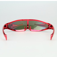 Kacamata Sunglasses One Piece Lens Polarized Y2K Space Robot Bingkai Plastik Merah Anti Angin Kepribadian Olahraga Bersepeda Fashion Shades