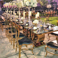 Fournisseur chinois de table à manger en verre transparent pour mariage