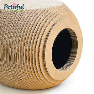 卸売大型高密度耐久性のある高級猫ハウス環境に優しい再生段ボール製爪とぎ付きアパート型室内用 - Product Image 5