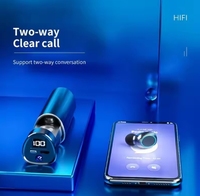 Écouteurs de jeu sans fil N21 TWS, écouteurs Bluetooth intra-auriculaires avec contrôle tactile, affichage numérique de la batterie et lampe de poche