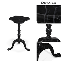 Table d'appoint vintage haut de gamme en faux marbre peinte à la main, options colorées, design colonne torsadée pour salon