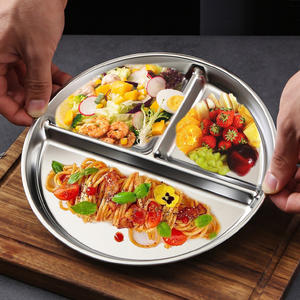 <span class=keywords><strong>จาน</strong></span>สเตนเลสกลม3ช่องทนทานสุดสร้างสรรค์ถาดเสิร์ฟอาหารสำหรับเด็กนักเรียน - Product Image 6