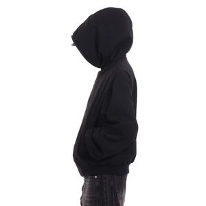 เสื้อแจ็คเก็ตคาร์ดิแกนฮู้ดสไตล์วิซาร์ดผ้าฝ้ายเฟรนช์เทอร์รี่ 100% แบบถอดประกอบได้ ซิปเฉียงแนวตั้ง สไตล์สตรีท - Product Image 5