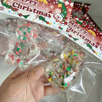 Ours de Noël en caoutchouc thermoplastique, jouet anti-stress à presser, ours en mélasse à rebond lent, boîte à bonbons scintillante