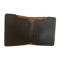 Dompet Pendek Tempat Kartu Kredit Kulit Asli Coklat Retro Vintage Pria Dompet Minimalis Kulit Sapi untuk Pria