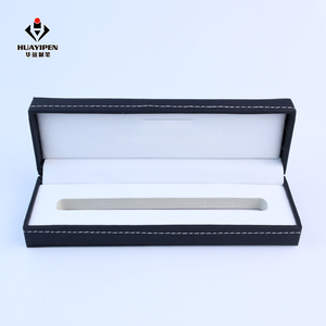 Contenitore di penna pieghevole <span class=keywords><strong>moderno</strong></span> elegante <span class=keywords><strong>in</strong></span> <span class=keywords><strong>pelle</strong></span> nera con cuciture bianche Logo personalizzato regalo per la custodia della penna <span class=keywords><strong>in</strong></span> metallo - Product Image 4