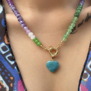 Collar Boho Hecho a Mano Songyi con Colgante <span class=keywords><strong>de</strong></span> Corazón <span class=keywords><strong>de</strong></span> Cristal Vibrante, Joyería Estética Y2K para <span class=keywords><strong>Mujeres</strong></span> Influencers - Product Image 3