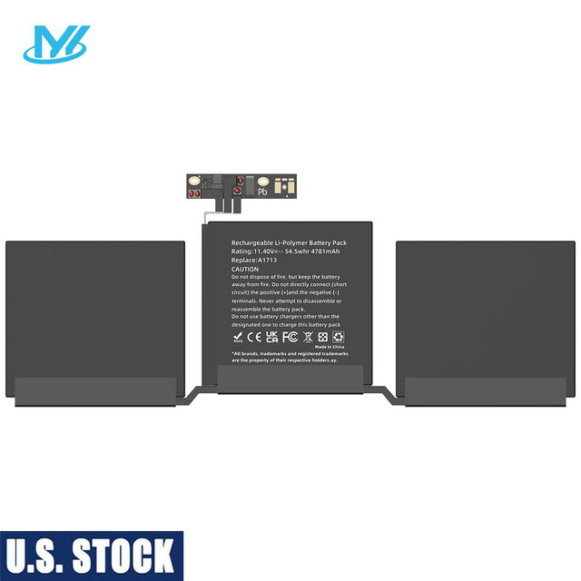 US Stock MYiYAE Replacement Laptop Battery A1713 for MacBook Pro Retina 13 Inch A1708 2016 2017 Year Series Battery