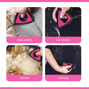 Práctico Removedor de Pelo de Mascotas de Silicona con Forma de Triángulo Multifuncional y Portátil para el Cuidado de Perros - Product Image 6