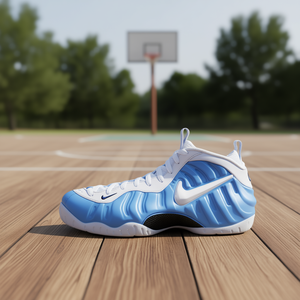 รองเท้าบาสเก็ตบอล Nike Foamposite Pro High Top สีน้ำเงิน สีขาว สำหรับทุกเพศ กันลื่น ทนต่อการเสียดสี - Product Image 2