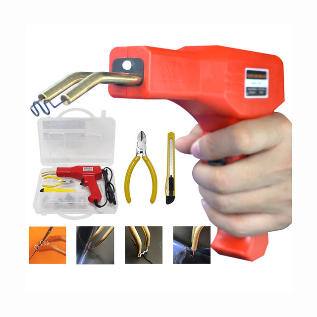 Auto Bumper Repair Kit with PVC Welding Gun Soldering Iron Plastic Welder Machine for Car Garage Tools
