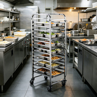 Chariot de four à plateaux amovibles multicouches en acier inoxydable durable pour boulangerie professionnelle