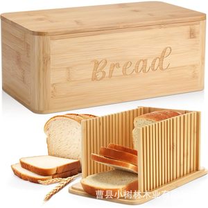 Boîte à pain en bambou grande capacité, rangement en bois pour la cuisine, boîte à pain couleur naturelle - Product Image 1