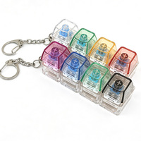 Porte-clés clavier mécanique LED en gros, avec logo personnalisé, interrupteur, fidget clicker, cadeau promotionnel