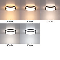 Plafonnier encastré à intensité variable sélectionnable 2700K/3000K/3500K/4000K/5000K pour couloir salle de bain salon (lot de 2)