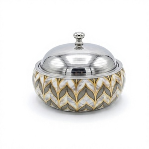 Enamel Printed Finishing Hot Pot Rounded Shape Casseroles <b>Server</b> Insulated Casserole Serving Hot Pot For Catering Usage - Product Image 1