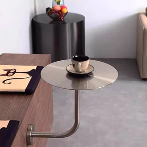 Table murale multifonctionnelle en acier inoxydable de style industriel nordique, petite table fixe pour café, idéale pour le lait – Modèle populaire sur internet - Product Image 1