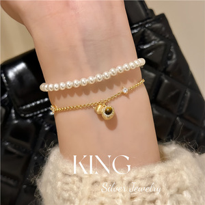 King Silver Jewelry Gourd Pendant Necklace <b>Tiger</b> <b>Eye</b> Inlay 925 Sterling Silver Gold Plated Unisex Everyday Wear - Product Image 5