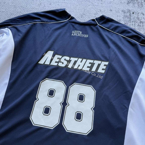 TS3729 <span class=keywords><strong>Maglia</strong></span> Oversize in <span class=keywords><strong>Maglia</strong></span> a Rete con Scollo a V, Crop Boxy, Stile Football, Personalizzabile, da <span class=keywords><strong>Uomo</strong></span>, Vintage, per Produttori di Maglie da Calcio - Product Image 6