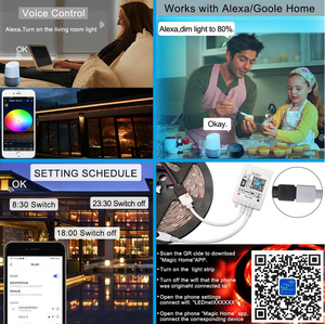 Tira de luces <span class=keywords><strong>LED</strong></span> con <span class=keywords><strong>WiFi</strong></span>, sincronización de música, Compatible con Alexa, Google Home, controlado por aplicación inteligente, <span class=keywords><strong>RGB</strong></span> - Product Image 4