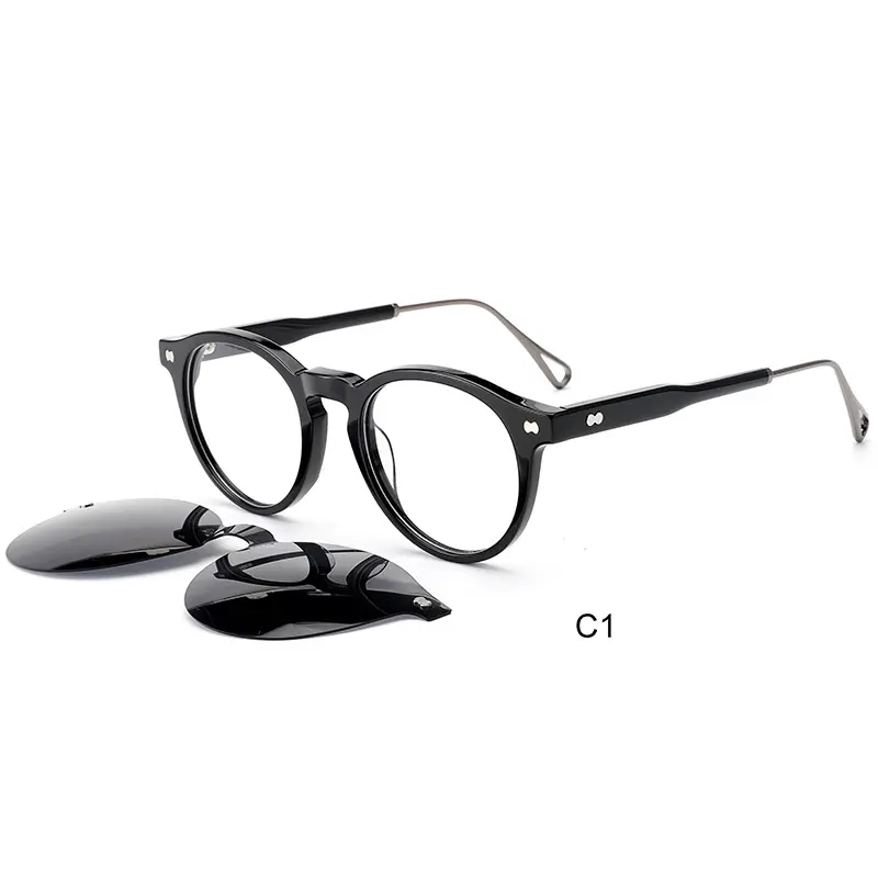 Hochwertige Acetat brillen Brillen Optische Unisex OEM Service Acetat Clip auf Rahmen Brille Magnetisch polarisierte Sonnenbrille