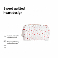 Pochette de rangement cosmétique en coton matelassée à motif lettres, portable, mini, personnalisée, avec fermeture éclair, pour sac de voyage - Collection Royal Fair