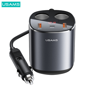 Caricabatterie da Auto USB USAMS CC151 Ricarica Rapida Adattatore Dual USB 245W <span class=keywords><strong>Presa</strong></span> <span class=keywords><strong>Accendisigari</strong></span> Accessori per Telefoni Cellulari - Product Image 1