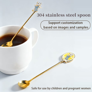 Cuchara Medidora de Metal con Logotipo Personalizado, Cuchara de Acero Inoxidable, Cuchara de Metal para Polvo con Diseño de Dibujos Animados - Product Image 1