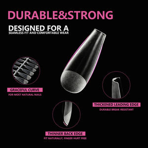 JIEYU PMMA/ABS Op Maat Gemaakte Nageldesigns Korte Half Matte Volledige Dekking Nageltrends Cadeau Franse Amandel Vrouwen Professionele Nagels Tip - Product Image 4