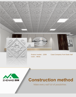 Panneaux de plafond 3D imperméables et antistatiques, nouveau design, matériau PVC, grille de plafond, hôpital, maison, intérieur commercial, résistant au feu