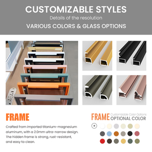 Portes de placard en aluminium OEM en gros, portes de cuisine en verre teinté, portes de meubles décoratifs de haute qualité en gros - Product Image 5