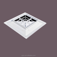 Diffuseur d'air carré de plafond à 4 voies directionnel en ABS blanc pour climatisation, prix usine