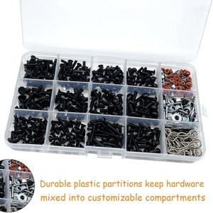 Kit de tornillos de control remoto universal, 520 piezas, acero al carbono, oxidación en negro, para coches y camiones RC, piezas de conexión de fijación - Product Image 2
