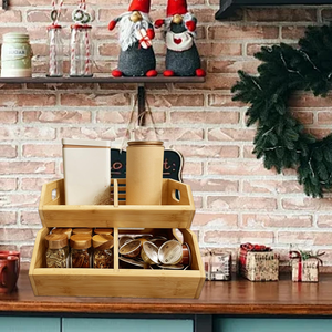 Ensemble d'organisateurs empilables multi-usages pour garde-manger et armoire de cuisine, bacs de rangement en bambou pour légumes, oignons et pommes de terre - Product Image 5