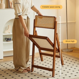 Bamboo Folding <strong>Dining</strong> <strong>Chair</strong> with Backrest Nordic &amp; Modern Simplicity Design for Home &amp; <strong>Dining</strong> Use - Product Image 2