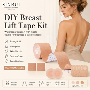 Light Skin Black Tan Uplift Boob Tape Impermeable Diy Breast Tape con cubierta <span class=keywords><strong>de</strong></span> pezón - Product Image 1