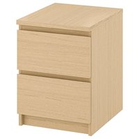 Table de chevet en panneau de particules, peinture acrylique, style moderne minimaliste, couleur blanche, commode à 2 tiroirs, meubles de chambre à coucher