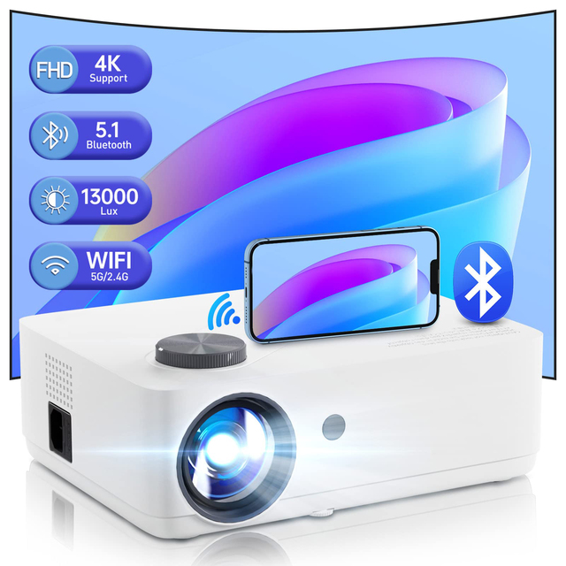 Wholesale Price 1080P Android 9.0 LED Projector Digital Wifi Mobile Phone Projectors for Home Smart Video 4K Mobile Projector