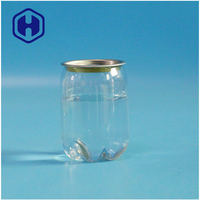 Boîte de conserve transparente en PET personnalisée, mini 230 ml, vide, pour café, thé, boissons énergisantes, jus, soda, boissons, avec couvercles étanches, sans BPA, qualité alimentaire