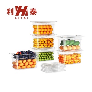 Liyunda nhà bếp an toàn chống mứt màu đen trong suốt 1/3 gastronorm Pan nhựa Polycarbonate gastronorm gn chảo với nắp cho trái cây - Product Image 4