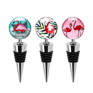 Cross-border crystal bottle stoppers, flamingo removable beer bottle/champagne/<b>wine</b> bottle stoppers, logo printable. - Product Image 1