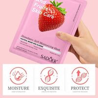 Masque facial hydratant SADOER Cosmetics à l'avocat, au concombre, à la fraise et à la rose pour le soin de la peau, masque visage blanchissant